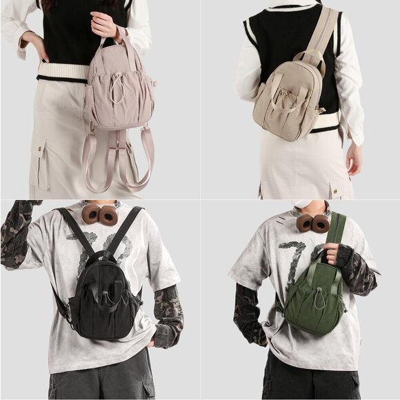 Women's Small Crossbody Bag Taslan Lightweight Convertible Mini Backpack - Picture 2 of 6